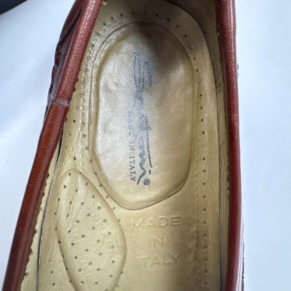 SANTONI Tassel Leather Loafer Men\'s US 9 D Brown Slip-On Shoes MADE IN ITALY main image 5